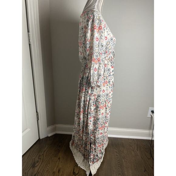 Coco Jaimeson SZ Medium Maxi Floral print w-lace Cottage Core - Picture 5 of 11
